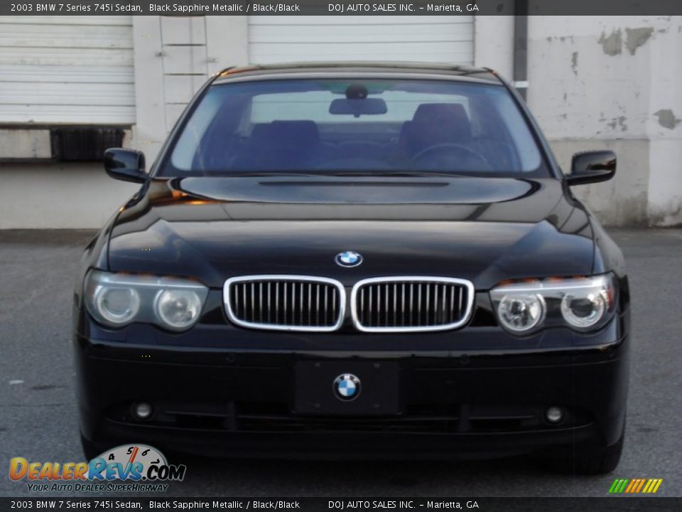 2003 BMW 7 Series 745i Sedan Black Sapphire Metallic / Black/Black Photo #9