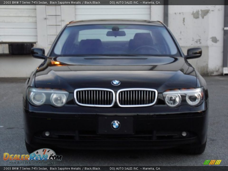 2003 BMW 7 Series 745i Sedan Black Sapphire Metallic / Black/Black Photo #10