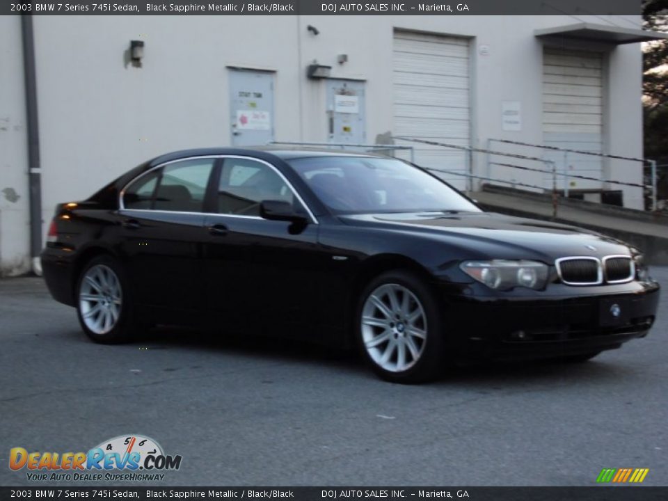 2003 BMW 7 Series 745i Sedan Black Sapphire Metallic / Black/Black Photo #12