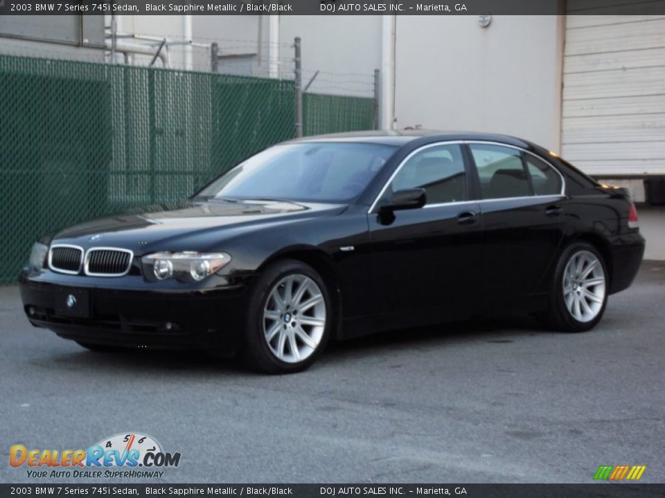 2003 BMW 7 Series 745i Sedan Black Sapphire Metallic / Black/Black Photo #13