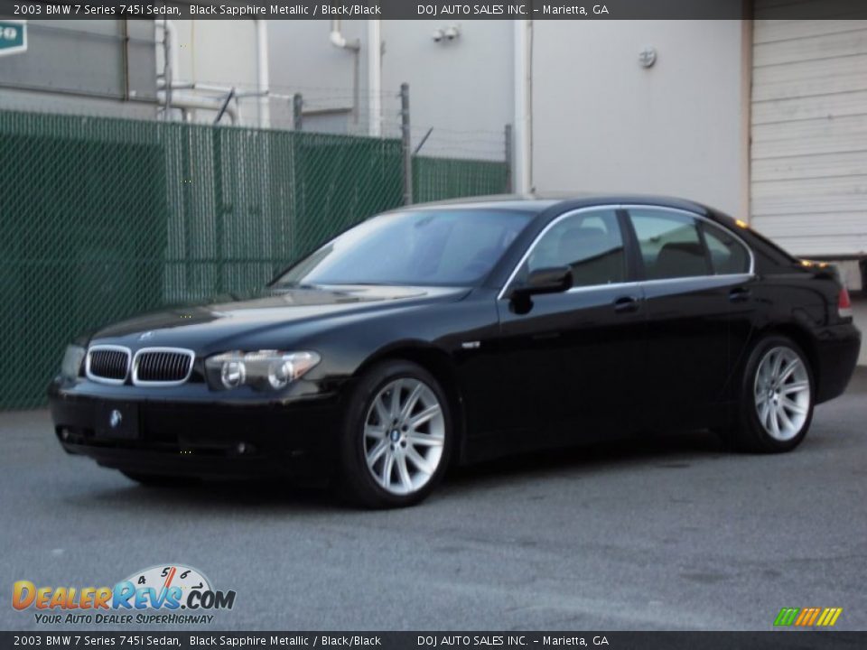 2003 BMW 7 Series 745i Sedan Black Sapphire Metallic / Black/Black Photo #15