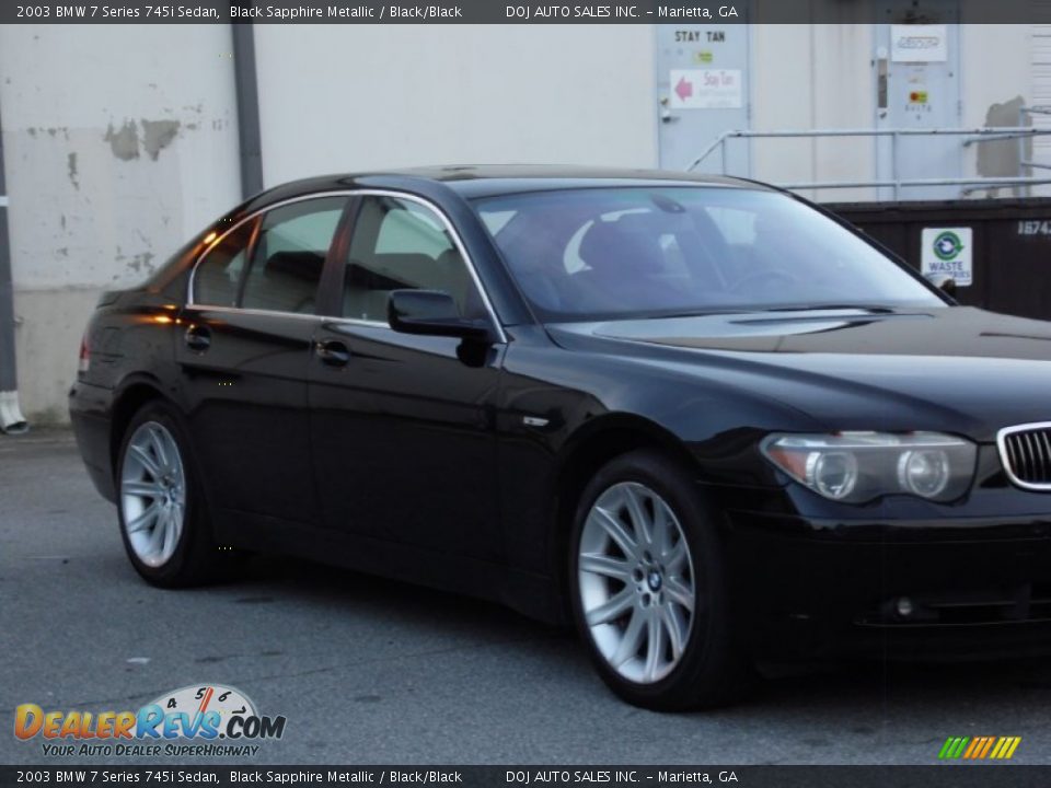 2003 BMW 7 Series 745i Sedan Black Sapphire Metallic / Black/Black Photo #16