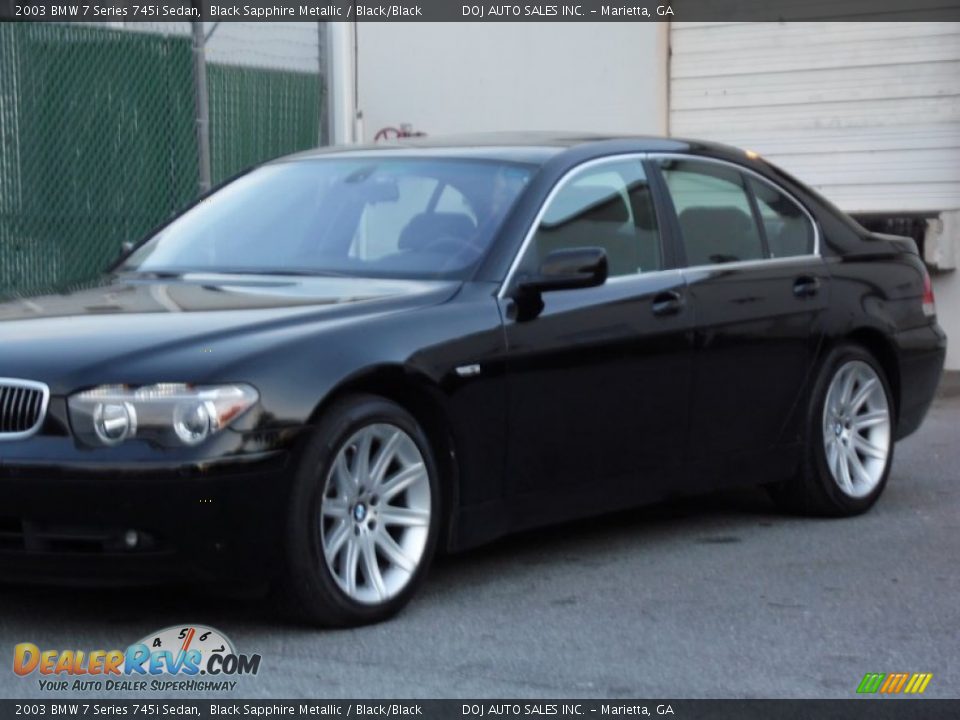 2003 BMW 7 Series 745i Sedan Black Sapphire Metallic / Black/Black Photo #17