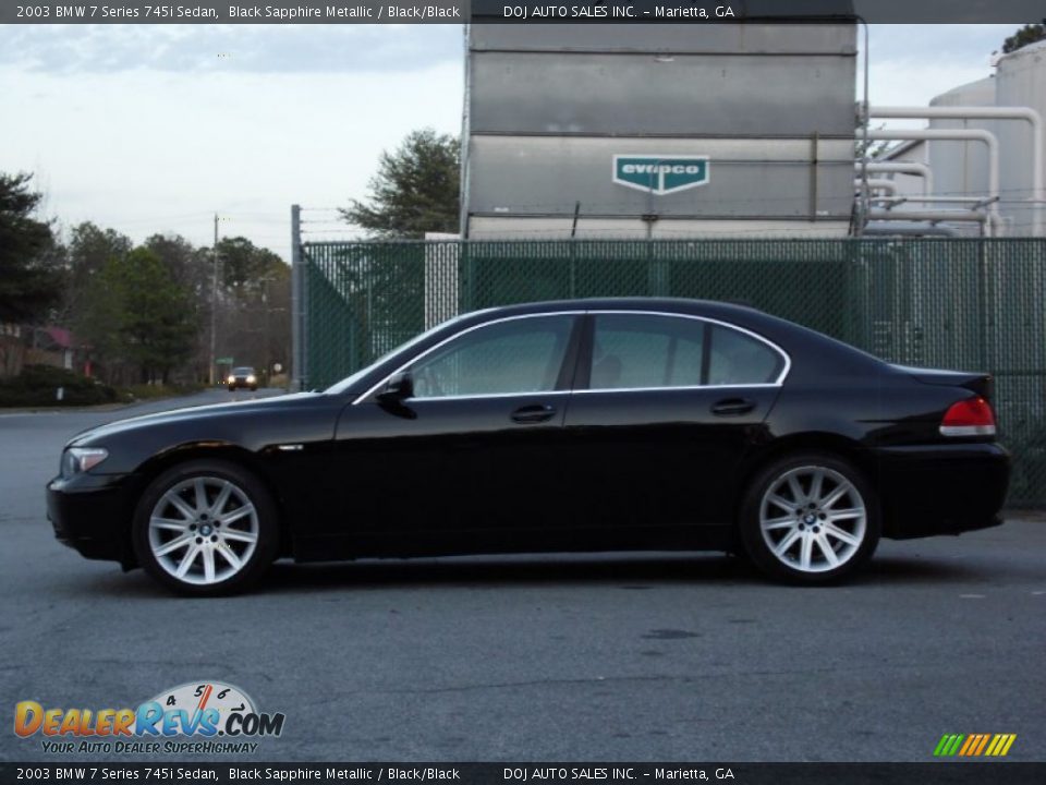 2003 BMW 7 Series 745i Sedan Black Sapphire Metallic / Black/Black Photo #18