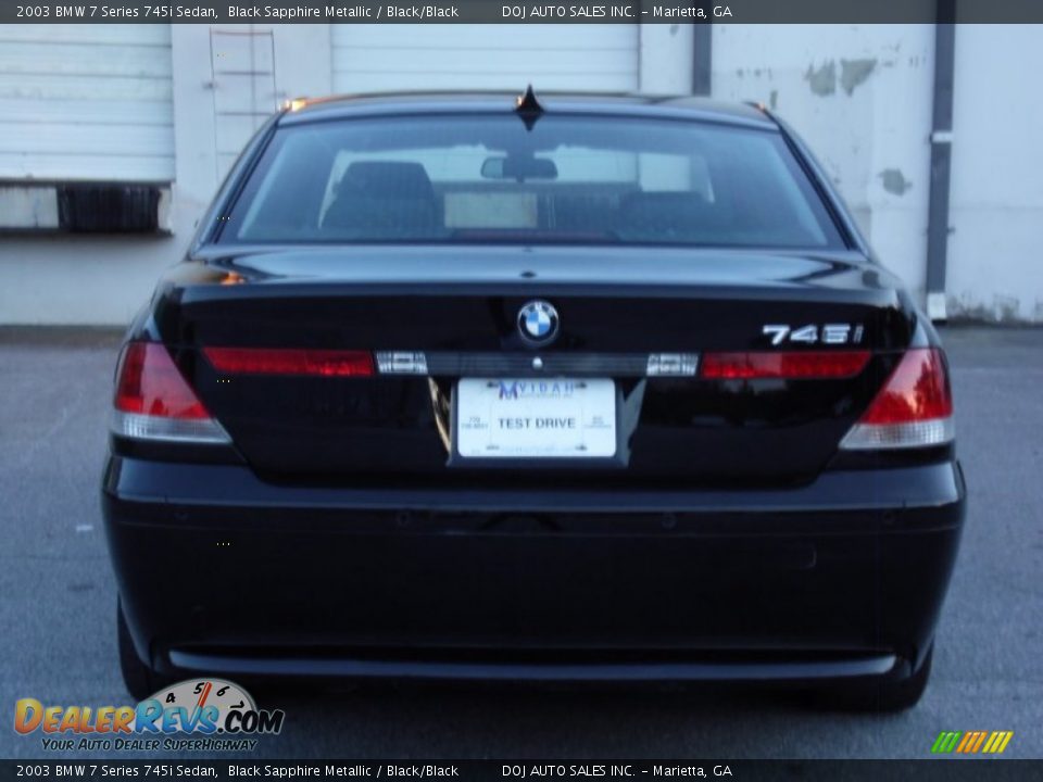 2003 BMW 7 Series 745i Sedan Black Sapphire Metallic / Black/Black Photo #24