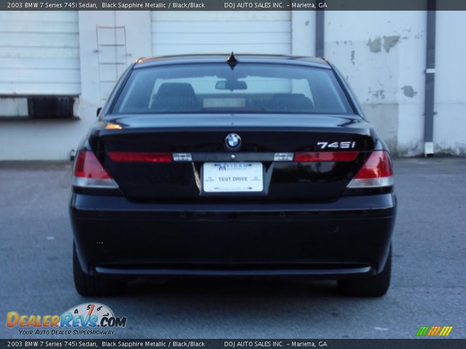 2003 BMW 7 Series 745i Sedan Black Sapphire Metallic / Black/Black Photo #26