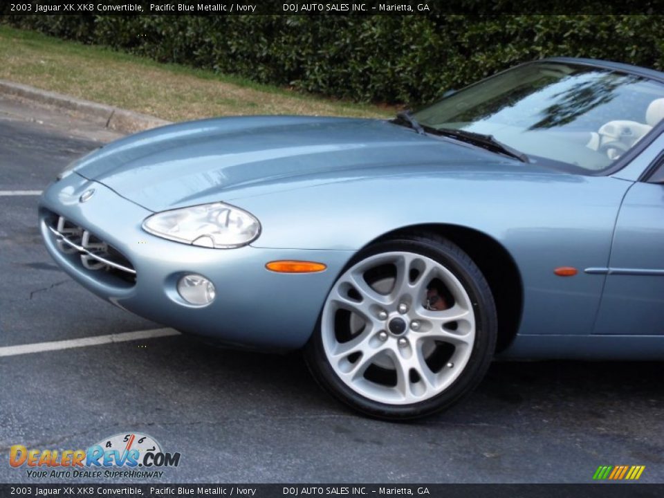 2003 Jaguar XK XK8 Convertible Pacific Blue Metallic / Ivory Photo #7