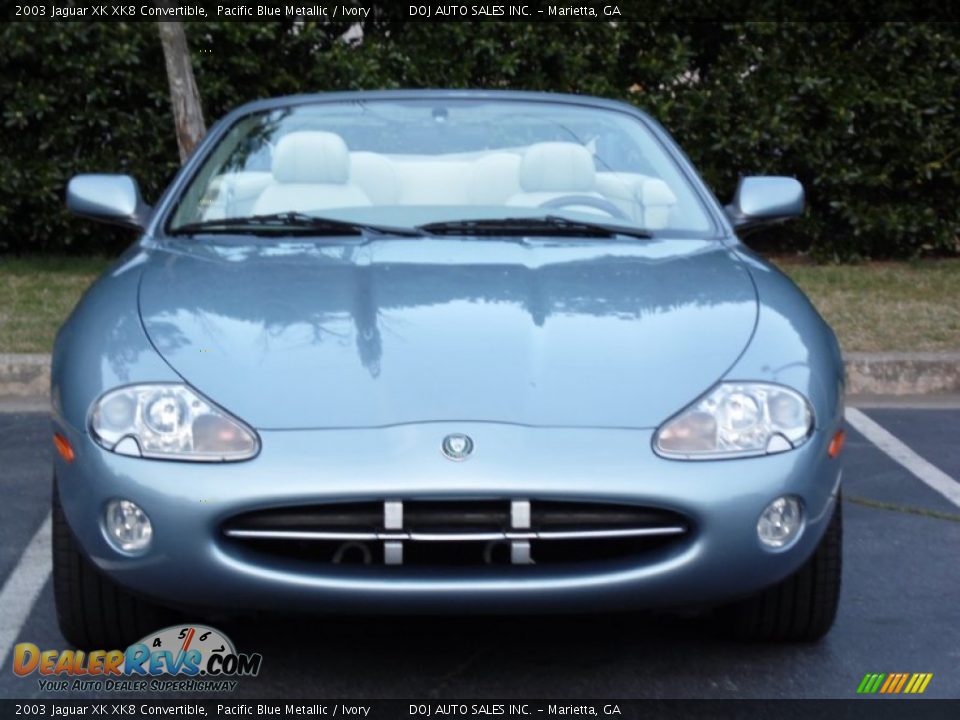 2003 Jaguar XK XK8 Convertible Pacific Blue Metallic / Ivory Photo #17