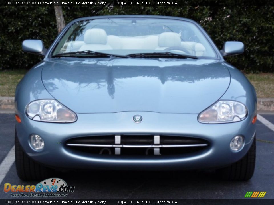 2003 Jaguar XK XK8 Convertible Pacific Blue Metallic / Ivory Photo #18