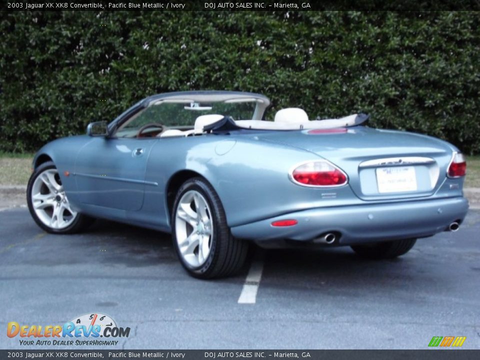2003 Jaguar XK XK8 Convertible Pacific Blue Metallic / Ivory Photo #31