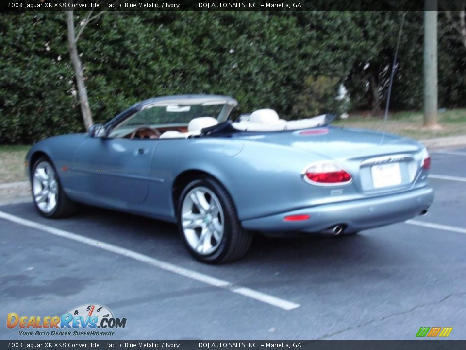 2003 Jaguar XK XK8 Convertible Pacific Blue Metallic / Ivory Photo #32
