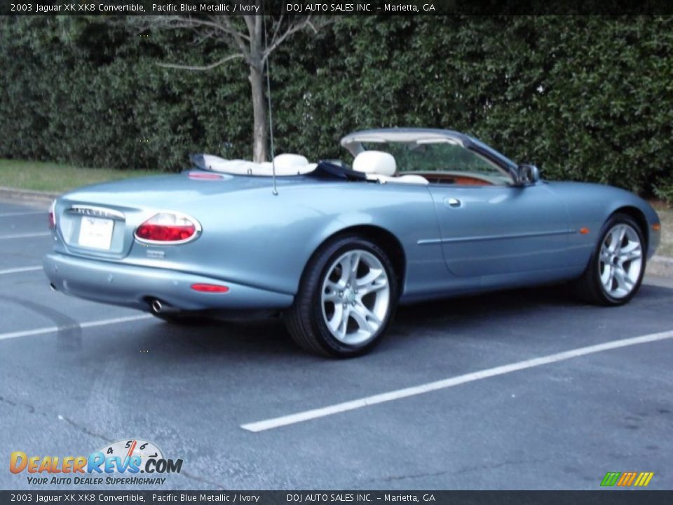 2003 Jaguar XK XK8 Convertible Pacific Blue Metallic / Ivory Photo #36