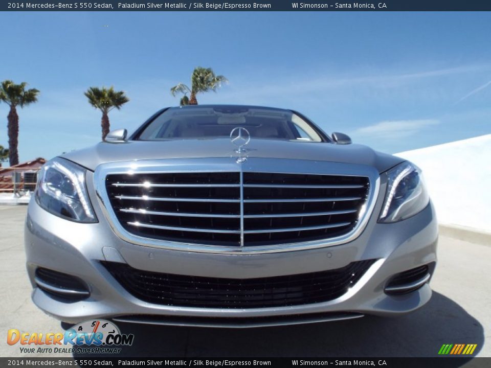 2014 Mercedes-Benz S 550 Sedan Paladium Silver Metallic / Silk Beige/Espresso Brown Photo #2