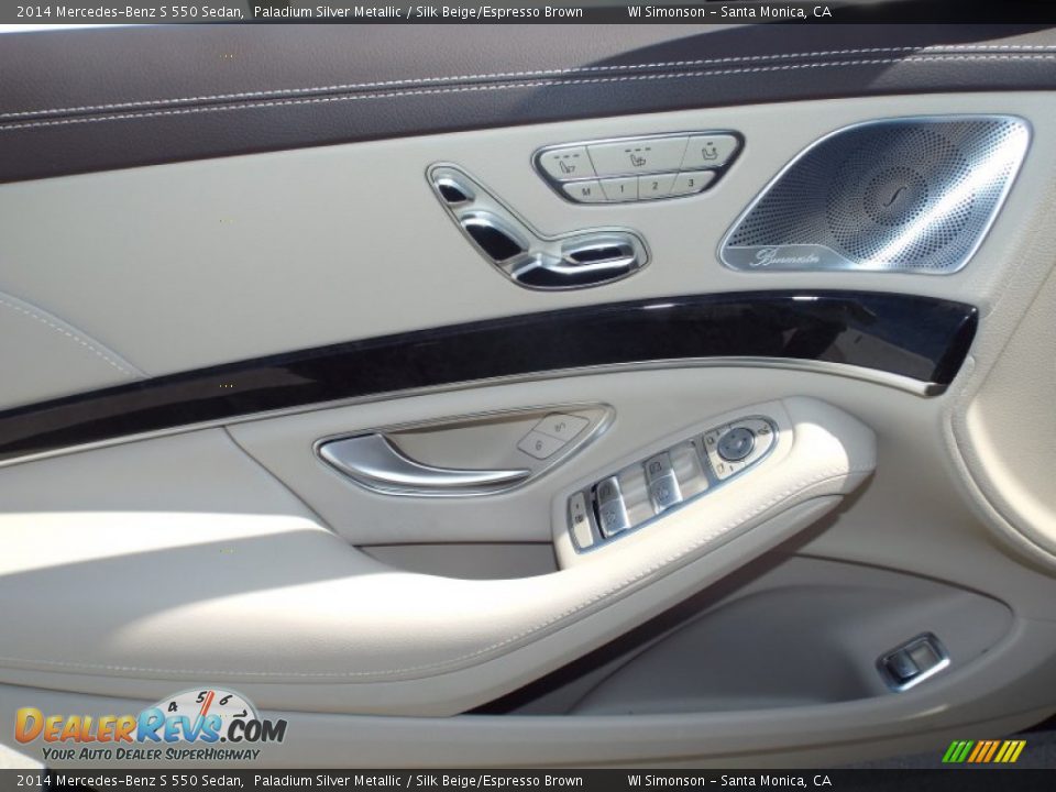 2014 Mercedes-Benz S 550 Sedan Paladium Silver Metallic / Silk Beige/Espresso Brown Photo #6