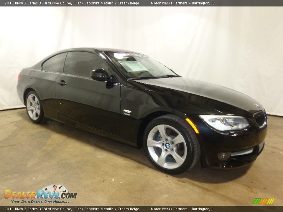 2011 BMW 3 Series 328i xDrive Coupe Black Sapphire Metallic / Cream Beige Photo #1