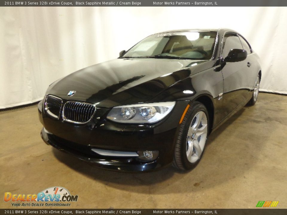 2011 BMW 3 Series 328i xDrive Coupe Black Sapphire Metallic / Cream Beige Photo #4