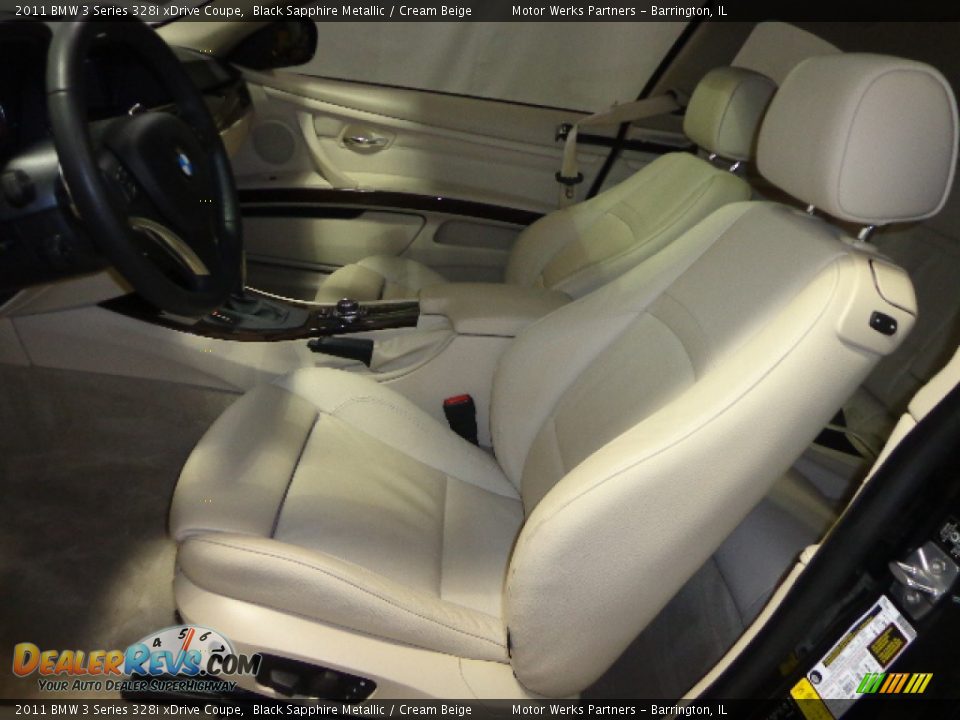 2011 BMW 3 Series 328i xDrive Coupe Black Sapphire Metallic / Cream Beige Photo #23