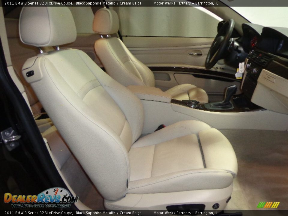 2011 BMW 3 Series 328i xDrive Coupe Black Sapphire Metallic / Cream Beige Photo #31