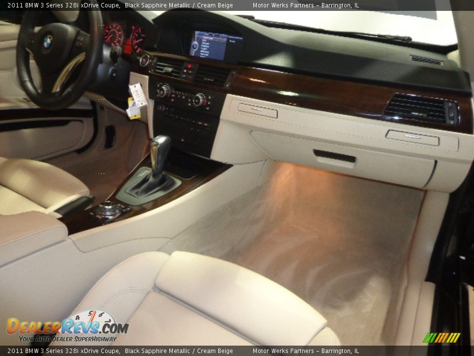 2011 BMW 3 Series 328i xDrive Coupe Black Sapphire Metallic / Cream Beige Photo #32