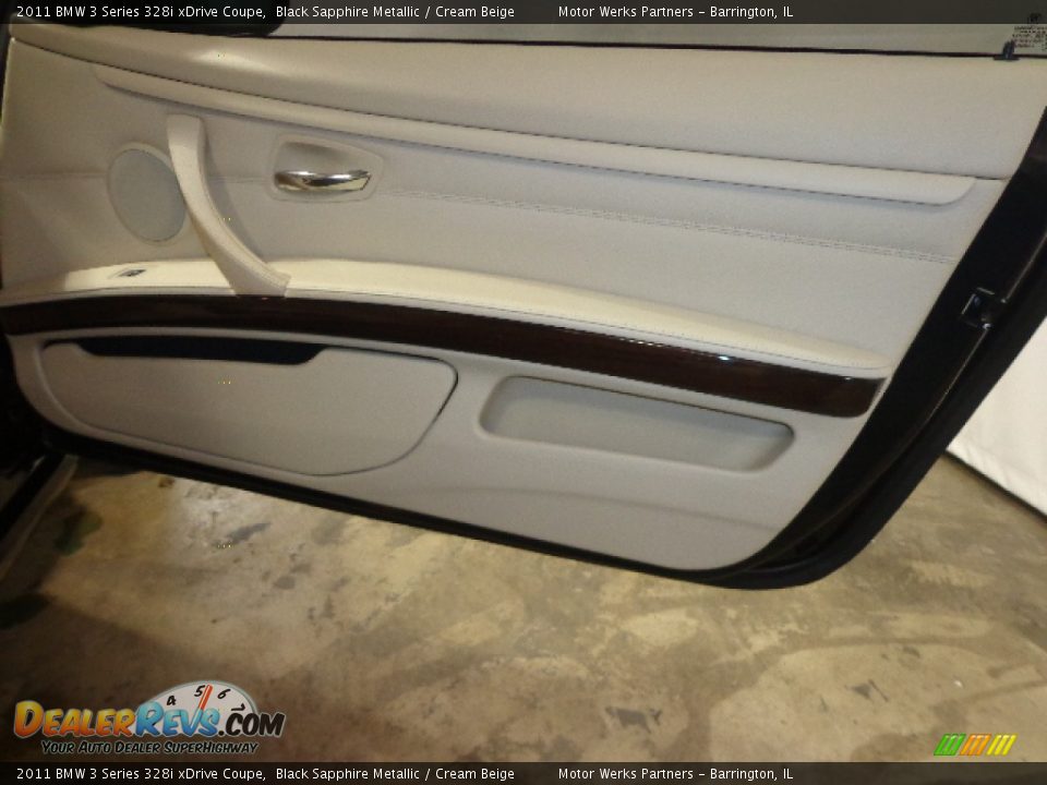 2011 BMW 3 Series 328i xDrive Coupe Black Sapphire Metallic / Cream Beige Photo #33