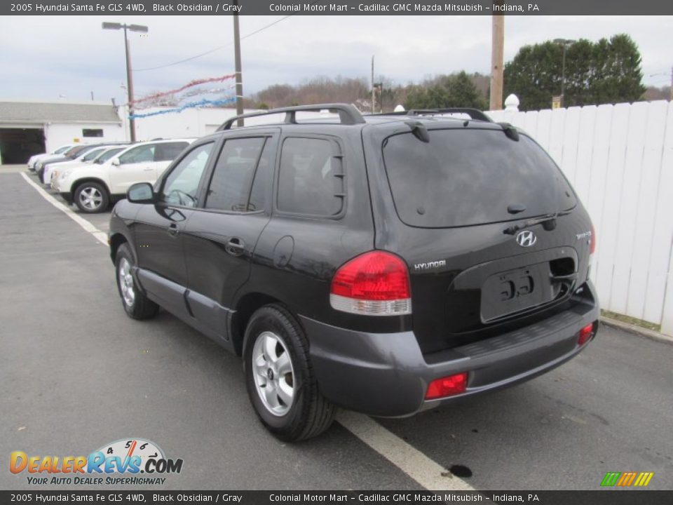 2005 Hyundai Santa Fe GLS 4WD Black Obsidian / Gray Photo #4