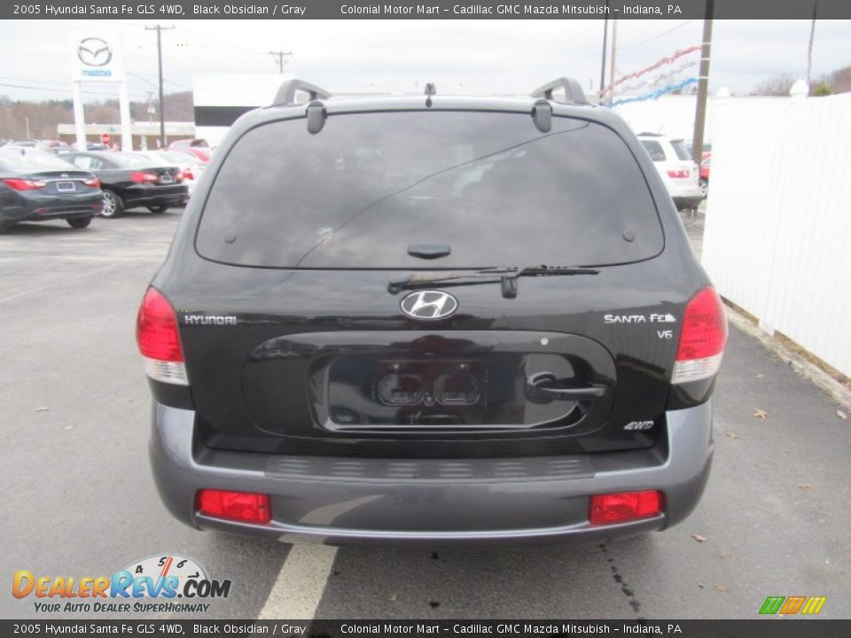 2005 Hyundai Santa Fe GLS 4WD Black Obsidian / Gray Photo #5