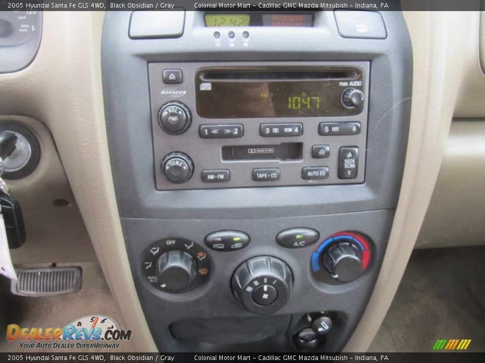 2005 Hyundai Santa Fe GLS 4WD Black Obsidian / Gray Photo #17