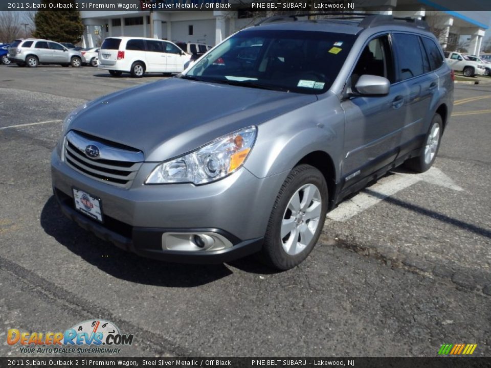 2011 Subaru Outback 2.5i Premium Wagon Steel Silver Metallic / Off Black Photo #1
