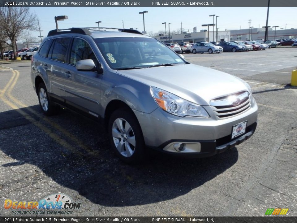 2011 Subaru Outback 2.5i Premium Wagon Steel Silver Metallic / Off Black Photo #3