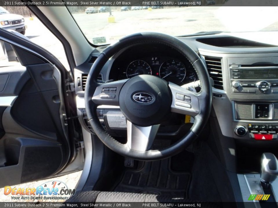 2011 Subaru Outback 2.5i Premium Wagon Steel Silver Metallic / Off Black Photo #17