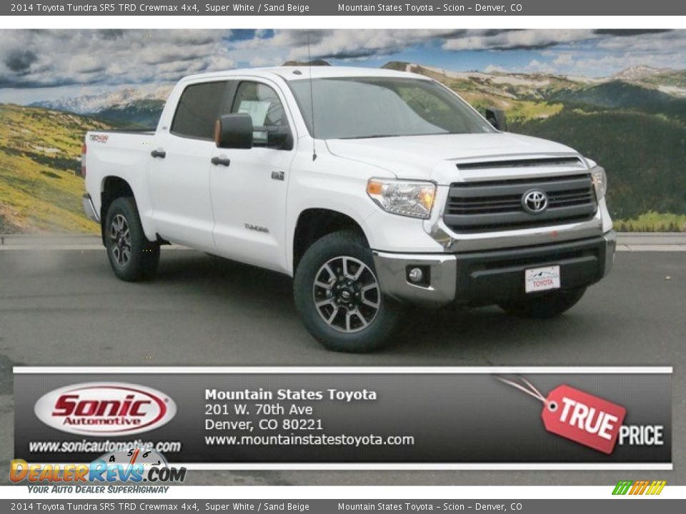 2014 Toyota Tundra SR5 TRD Crewmax 4x4 Super White / Sand Beige Photo #1
