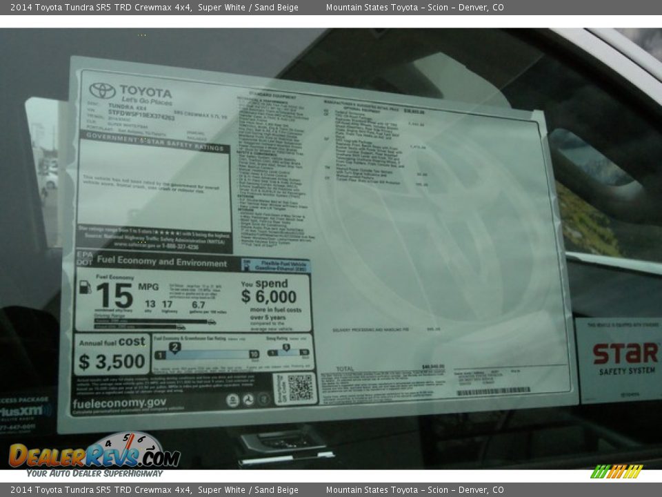 2014 Toyota Tundra SR5 TRD Crewmax 4x4 Super White / Sand Beige Photo #10