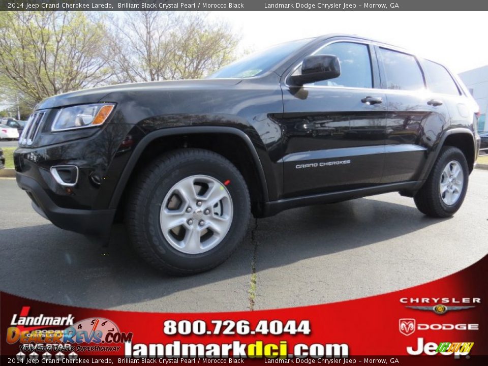2014 Jeep Grand Cherokee Laredo Brilliant Black Crystal Pearl / Morocco Black Photo #1