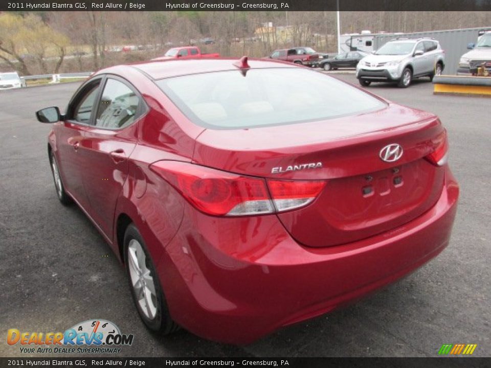 2011 Hyundai Elantra GLS Red Allure / Beige Photo #6