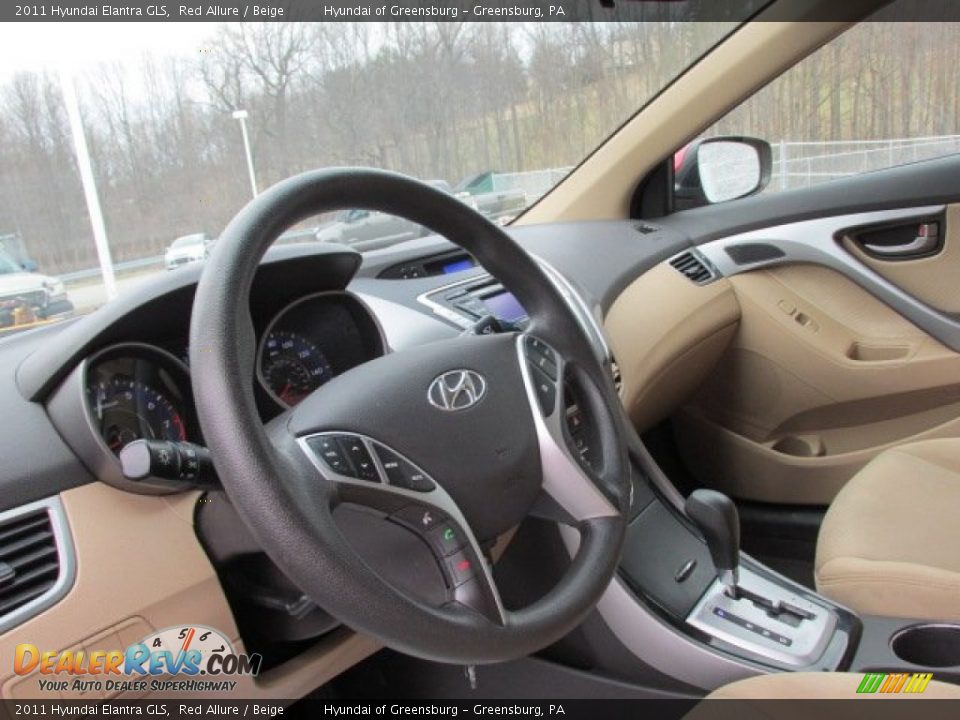 2011 Hyundai Elantra GLS Red Allure / Beige Photo #10