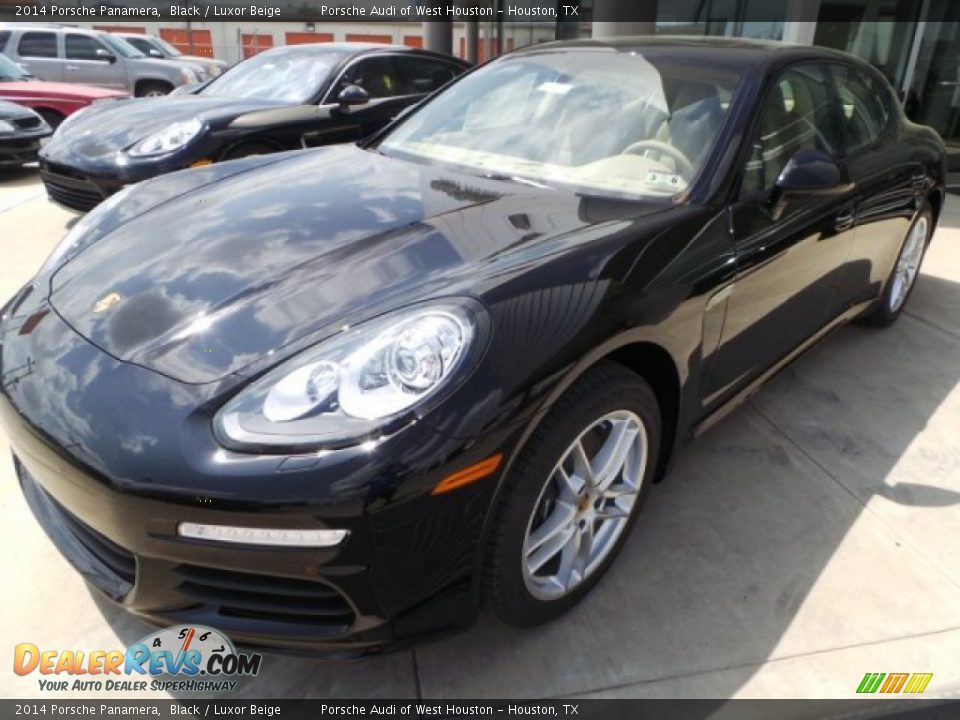 2014 Porsche Panamera Black / Luxor Beige Photo #3