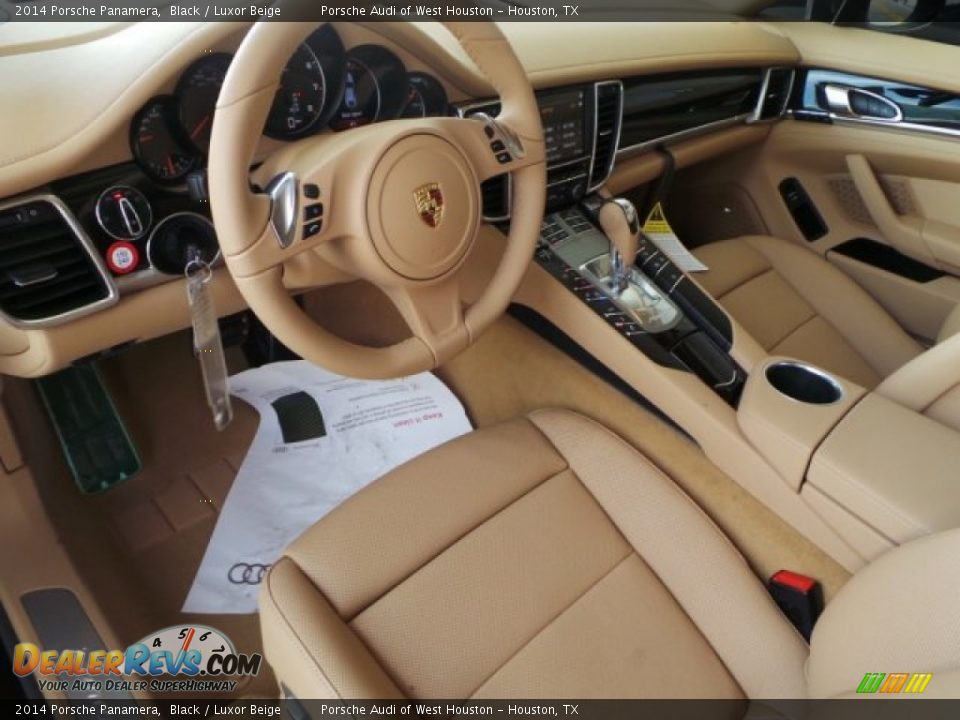 2014 Porsche Panamera Black / Luxor Beige Photo #11