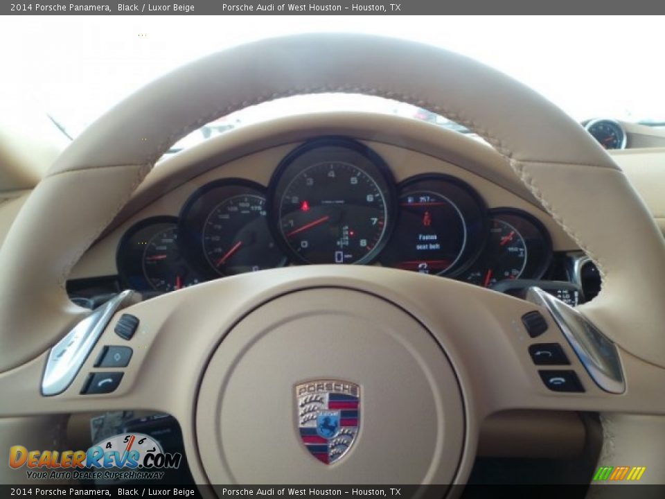 2014 Porsche Panamera Black / Luxor Beige Photo #22