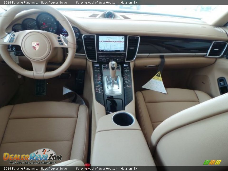 2014 Porsche Panamera Black / Luxor Beige Photo #27