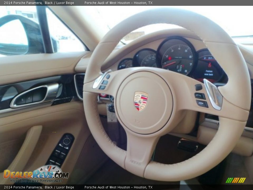 2014 Porsche Panamera Black / Luxor Beige Photo #28
