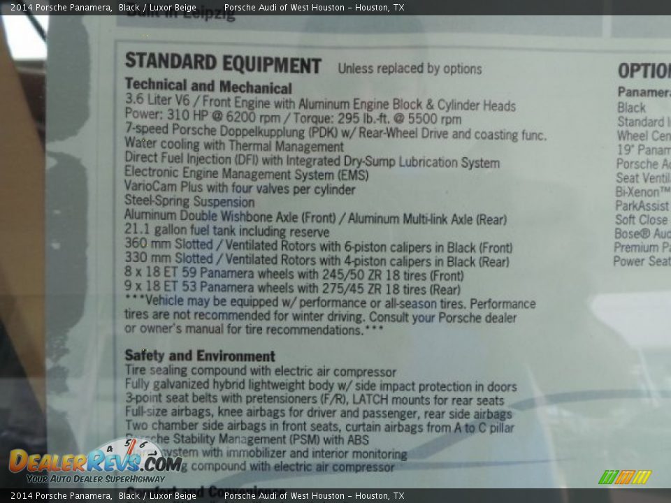 2014 Porsche Panamera Black / Luxor Beige Photo #35