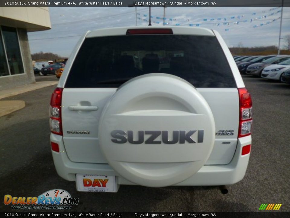 2010 Suzuki Grand Vitara Premium 4x4 White Water Pearl / Beige Photo #6