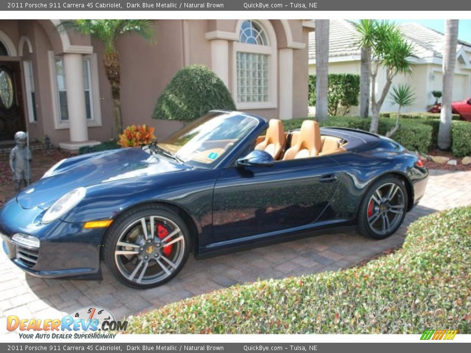 2011 Porsche 911 Carrera 4S Cabriolet Dark Blue Metallic / Natural Brown Photo #1