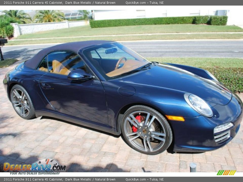 Dark Blue Metallic 2011 Porsche 911 Carrera 4S Cabriolet Photo #3