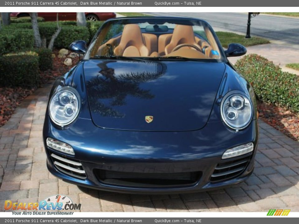 2011 Porsche 911 Carrera 4S Cabriolet Dark Blue Metallic / Natural Brown Photo #4