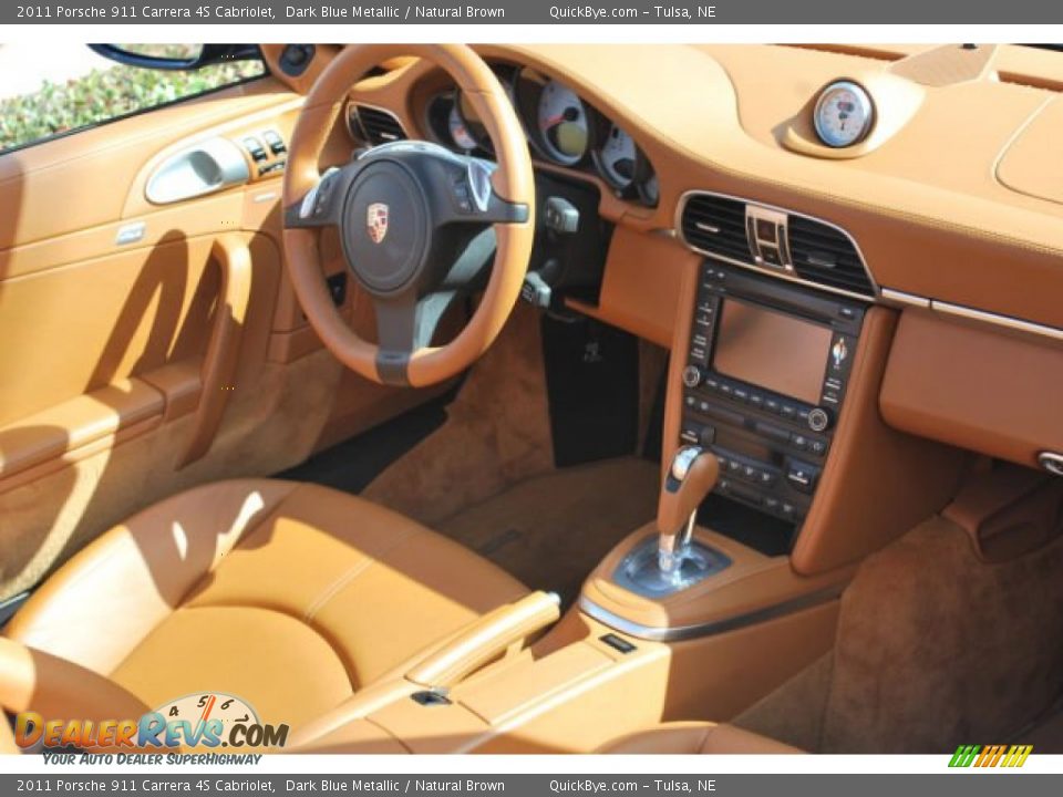 2011 Porsche 911 Carrera 4S Cabriolet Dark Blue Metallic / Natural Brown Photo #5