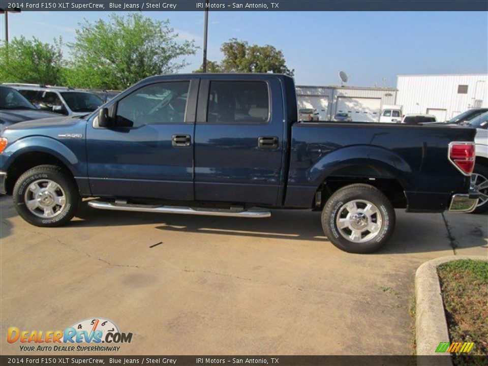 2014 Ford F150 XLT SuperCrew Blue Jeans / Steel Grey Photo #3