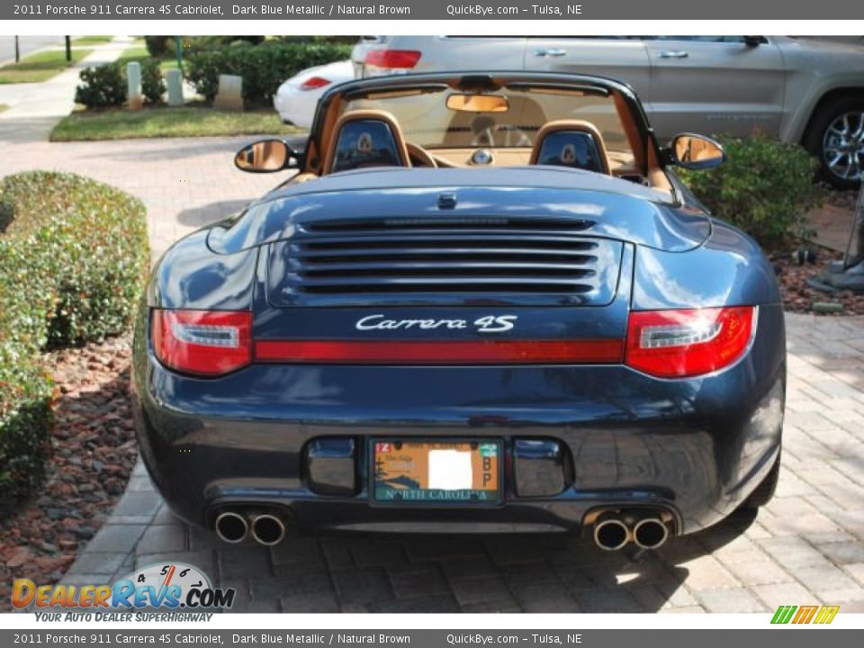 2011 Porsche 911 Carrera 4S Cabriolet Dark Blue Metallic / Natural Brown Photo #9