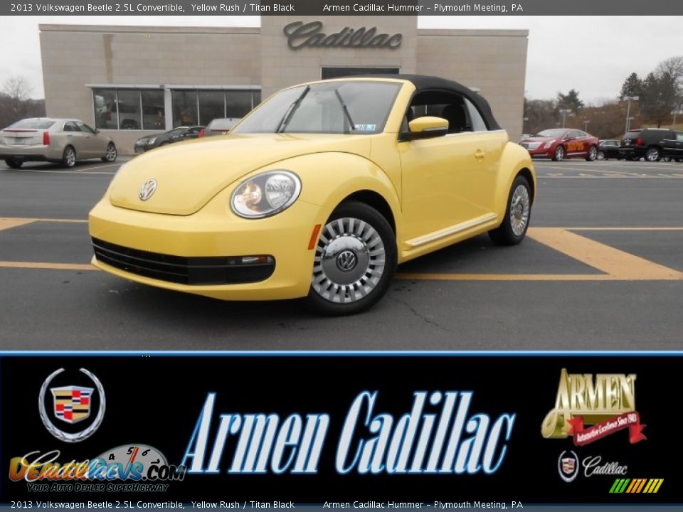 2013 Volkswagen Beetle 2.5L Convertible Yellow Rush / Titan Black Photo #1