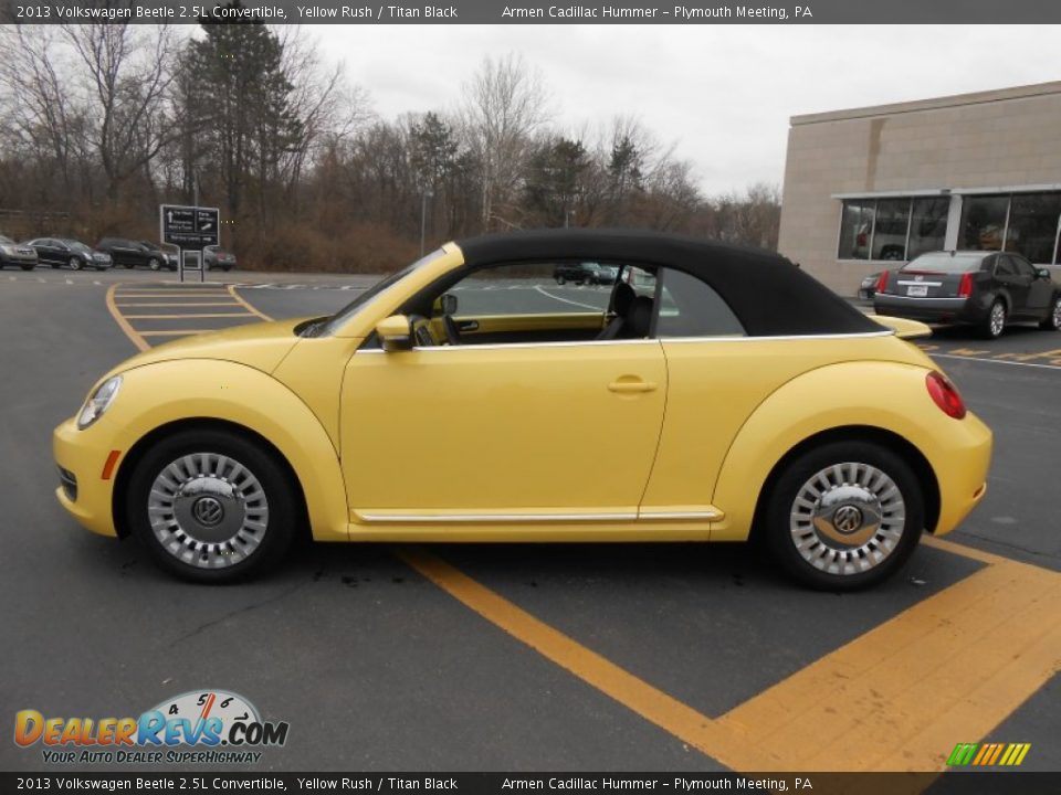 2013 Volkswagen Beetle 2.5L Convertible Yellow Rush / Titan Black Photo #8